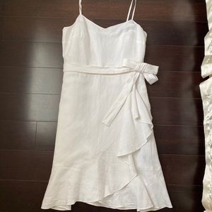 Banana republic white linen dress with lining